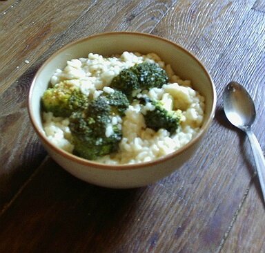 risotto au chèvre frais et brocolis