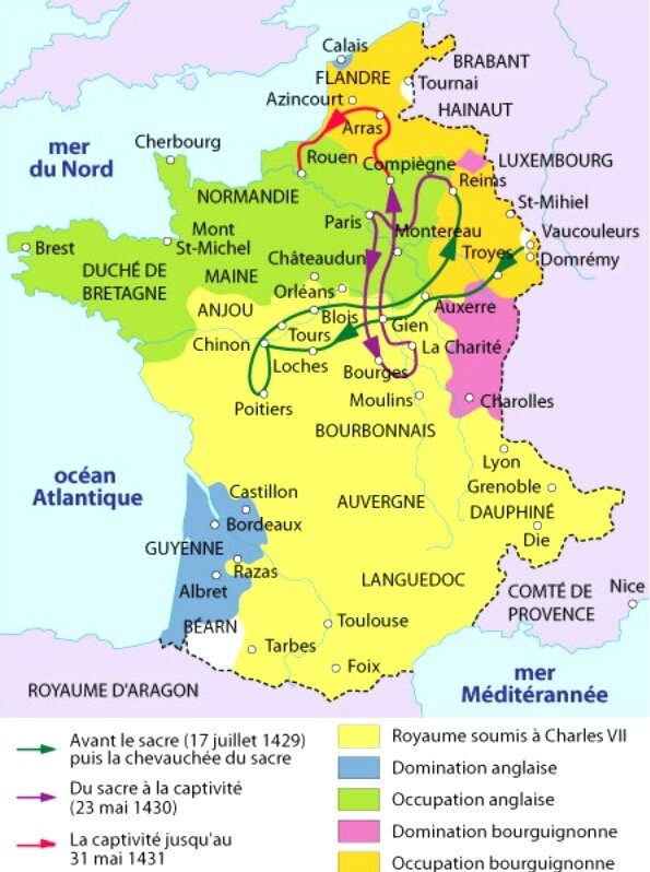 France carte Jeanne d'Arc