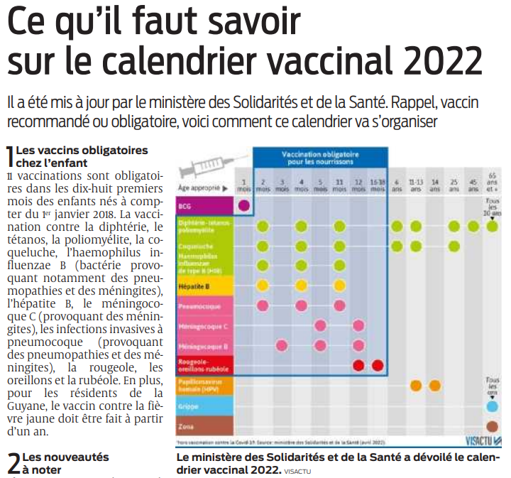 2022 04 29 SO Ce qu'il faut savoir sur le calendrier vaccinal 2022