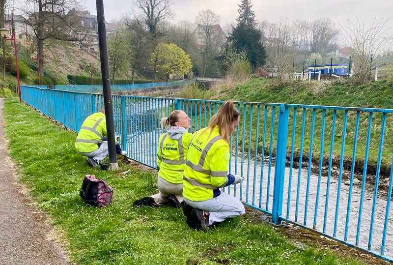 GRADINS CHANTIER PRINTEMPS 2022 brossage rivière