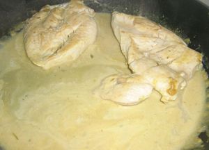recettes escalope de poulet a la moutarde(recette de Spitie)