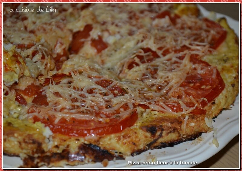 pizza-chou-fleur à la tomate