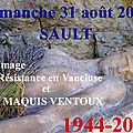 31 août <b>2014</b> à Sault: Cérémonie officielle Hommage à la RESISTANCE en Vaucluse et au MAQUIS VENTOUX
