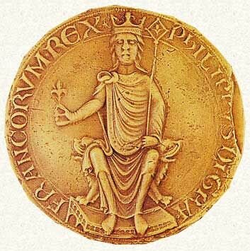 Philippus Dei gratia Francorum rex ,Sceau de Philippe II Auguste, roi de France (1179-1223)
