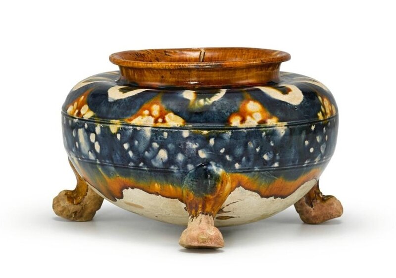 A sancai tripod jar, Tang dynasty (618-907)