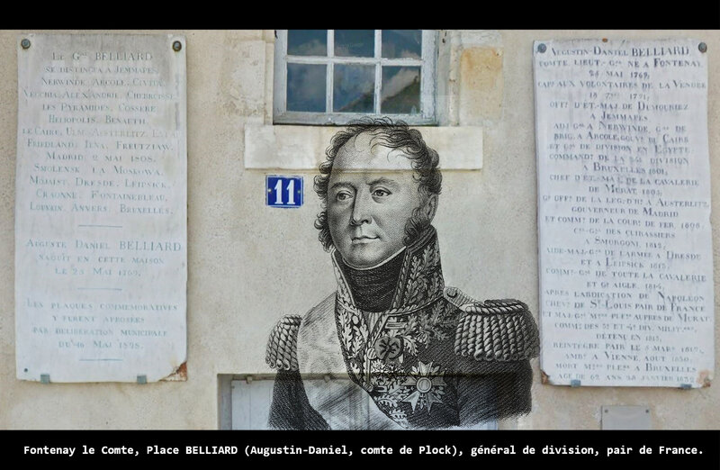 Fontenay le Comte, Place BELLIARD (Augustin-Daniel, comte de Plock), général de division, pair de France