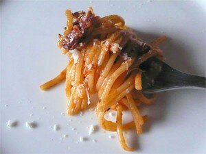 Spaghettis complets au chorizo fort