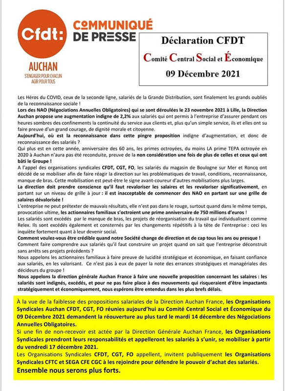 Déclaration CFDT Au CCSE du 9 Decembre 2021