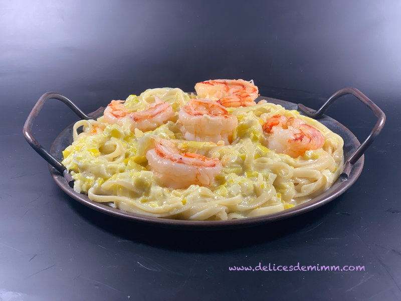 Linguine aux scampis et aux poireaux 4