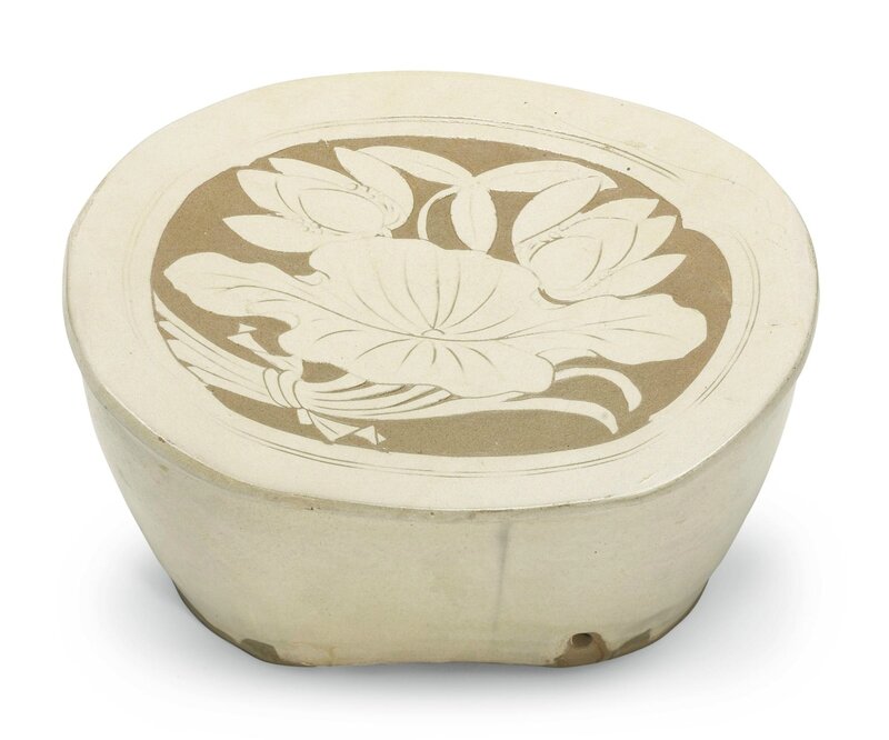 A 'Cizhou' carved 'Lotus' pillow, Song Dynasty