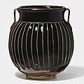 A <b>black</b>-<b>glazed</b> ribbed jar, Northern Song-Jin dynasty (960-1234)