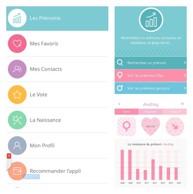 Application Les jolis prénoms