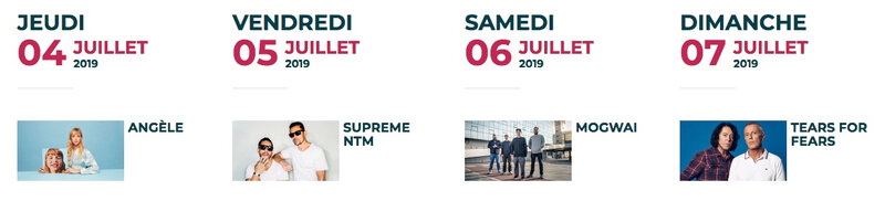 Angèle_Suprême NTM_Mogwai_Tears For Fears_festival_Beauregard_2019