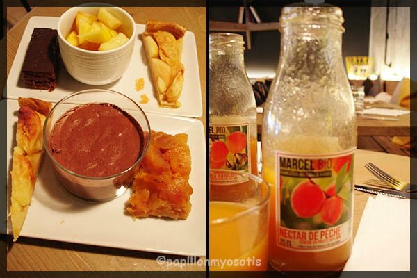 Assortiment de desserts & Jus de fruits Bio