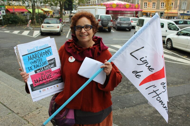 Catherine Anaya Oton LDH Marche contre le racisme à Avranches samedi 30 novembre 2013