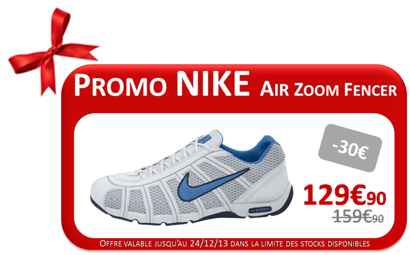 Escrime-promotions-chaussures-Nike-Noel-bleue-blanc