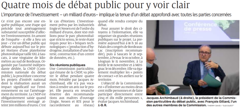 2021 09 09 SO Quatre mois de débat public pour y voir clair
