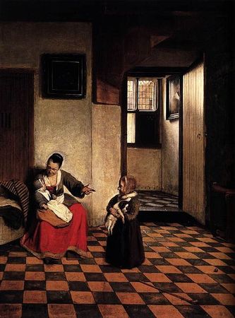 443px_Pieter_de_Hooch___A_Woman_with_a_Baby_in_her_Lap__and_a_Small_Child