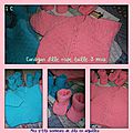 Cardigan fille rose ou turquoise au tricot Taille <b>3</b> <b>mois</b> 12 <b>mois</b> et 24 <b>mois</b> ( avec modèle et explications Phildar)