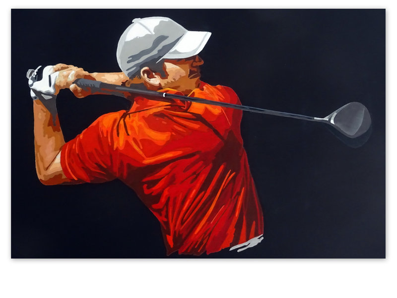 Golf, swing, digigraphie, 32 x 24 cm