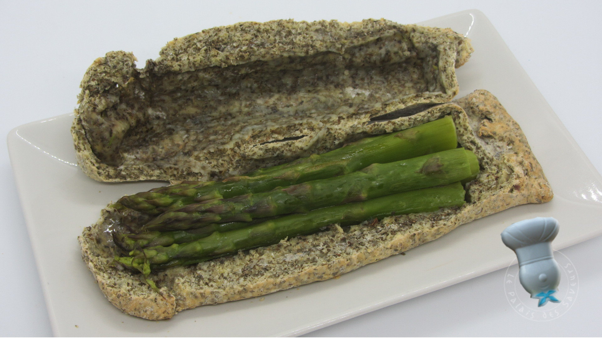 Asperges vertes en croûte de sel aux herbes de Provence