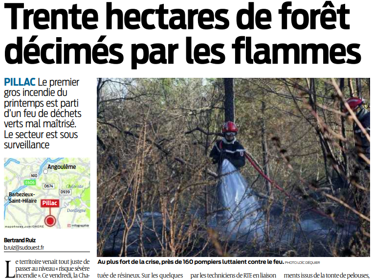 2020 04 12 SO Charente 30 hectares décimés par les flammes