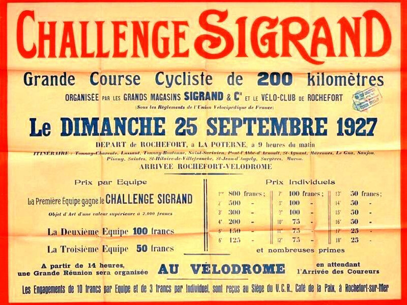 Challenge Sigrand 1927 Charente Maritime