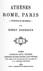 Henri Houssayre Athènes Rome Paris