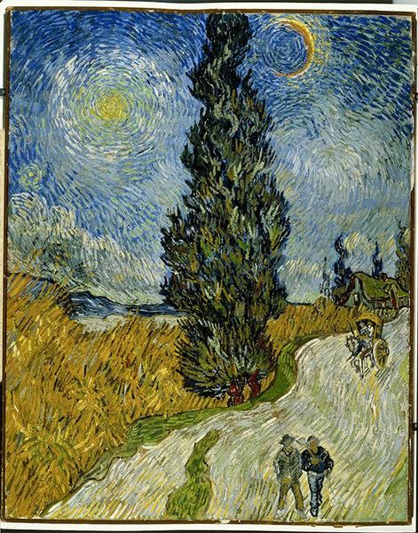 Van Gogh Route_de_campagne en Provence la nuit 1890