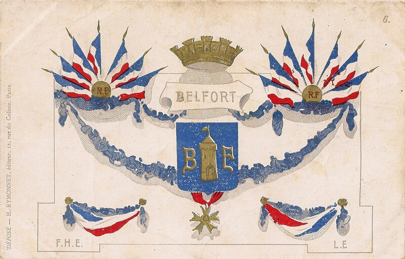 Belfort CPA Ecusson 2 groupes de drapeaux
