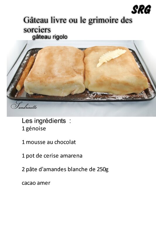 gâteau livre ou le livre grimoire du sorcier (page 1)