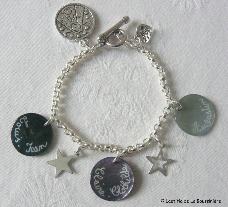 Bracelet personnalisé sur chaîne ronde en métal