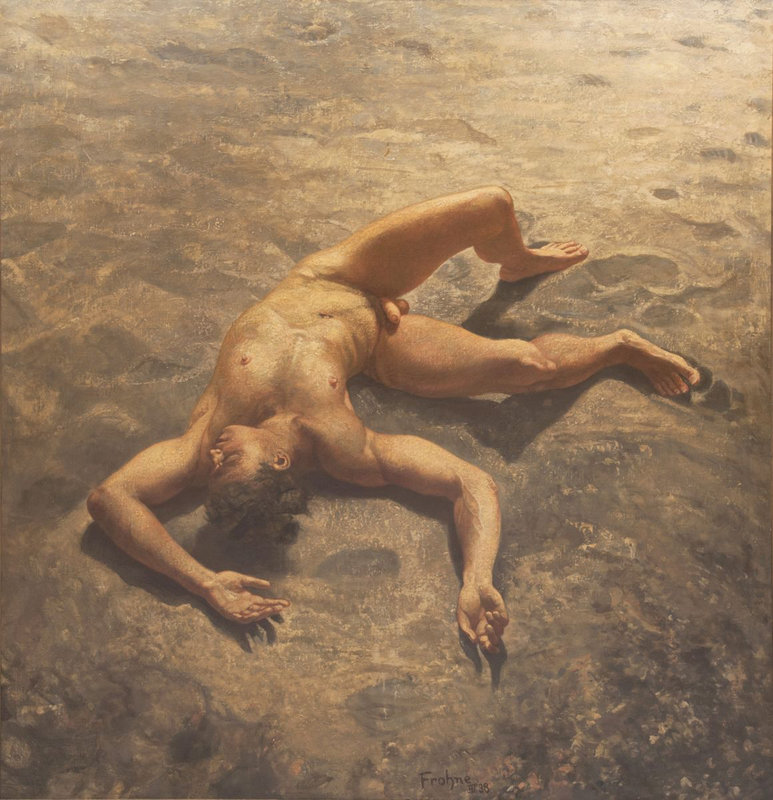 1938, Hingestreckt auf heißem Sand, mars 1938, 151x150cm