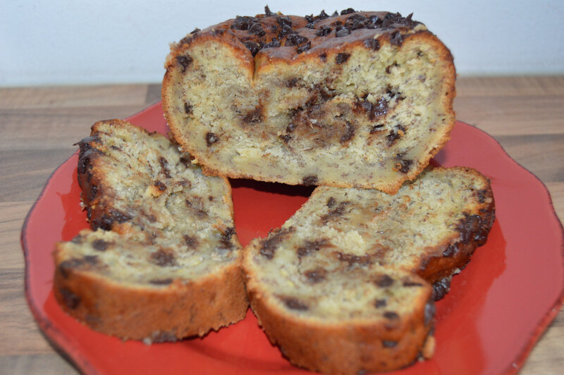 Cake à la banane et aux pépites de chocolat