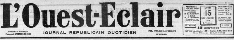Ouest Eclair 1924 le 15 septembre_1