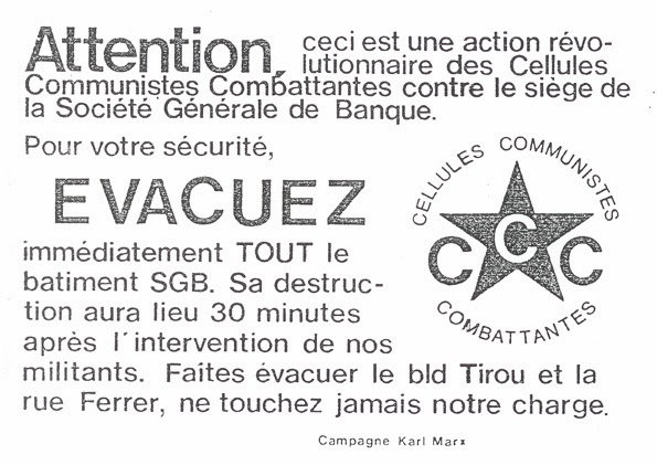 CCC tract avertissement attentat