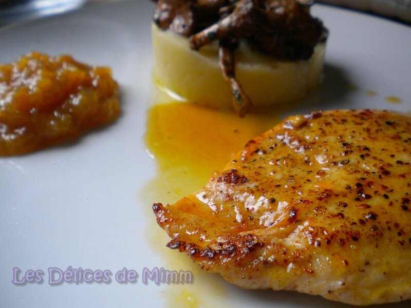 Filet de dinde aux clémentines et fricassée de champignons des bois 3