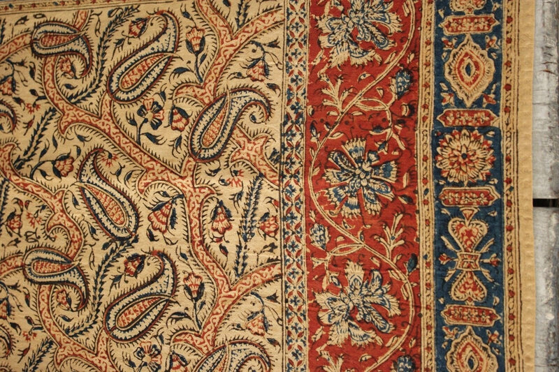 antique-Kalamkari-piece-Indian-textile-paisley-Persian