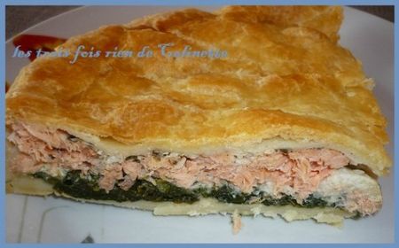 Tourte au saumon et aux épinards