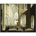 Dirck van <b>Delen</b> (Heusden circa 1605 - 1671 Arnemuden), the interior of a gothic cathedral, with numerous elegant figures