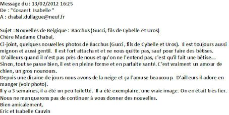 GUCCI dit BACCHUS de la DULLAGUE des nouvelles de BELGIQUE