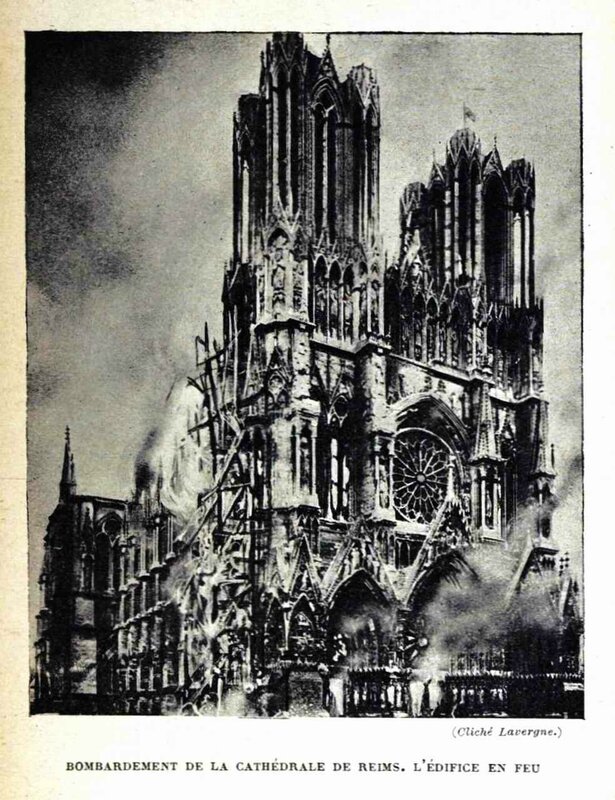 Reims cathédrale bombardée