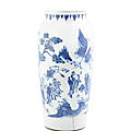 A very rare blue and white 'Immortals' sleeve vase, Chongzhen period (<b>1627</b>-1644)