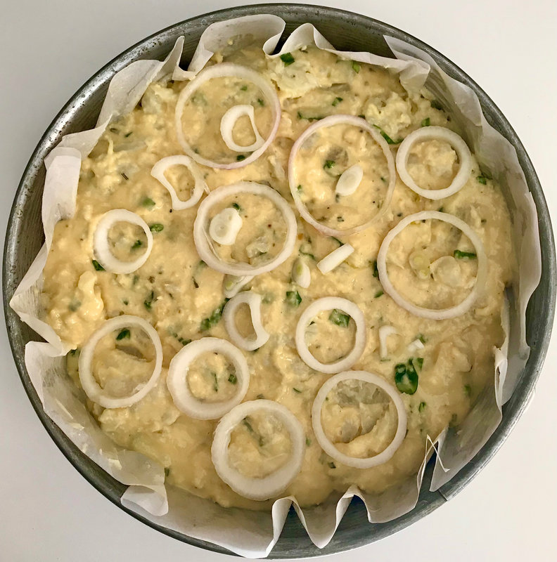 gâteau de chou-fleur d'Ottolenghi avant cuisson