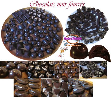 présentation chocolats noir