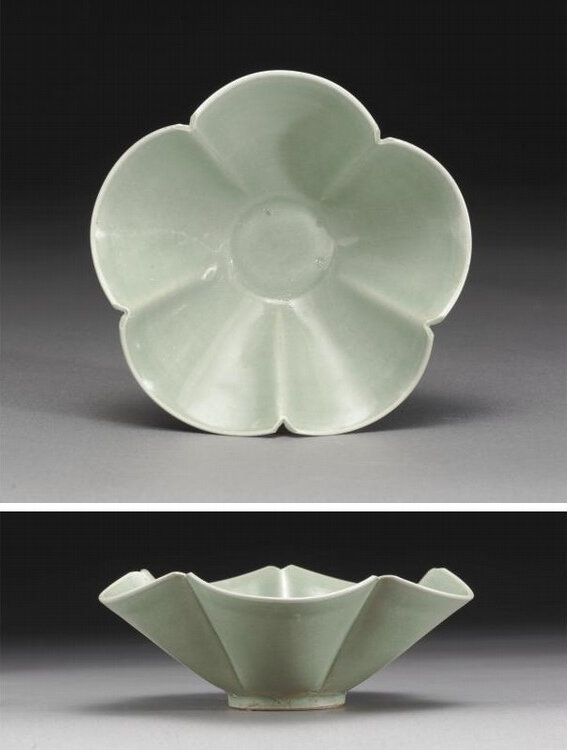 A fine 'Yaozhou' five-lobed bowl, Five Dynasties-Northern Song Dynasty (907-1126)