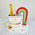Gâteau girafe et <b>arc</b>-en-ciel / giraffe and rainbow cake