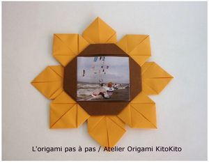 Atelier Origami KitoKito Cadre photo du tournesol
