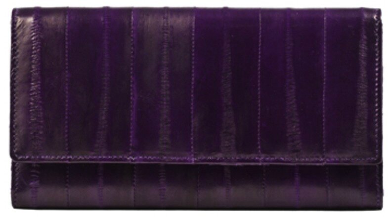 portefeuille trois plis violet maiden anguille 85€