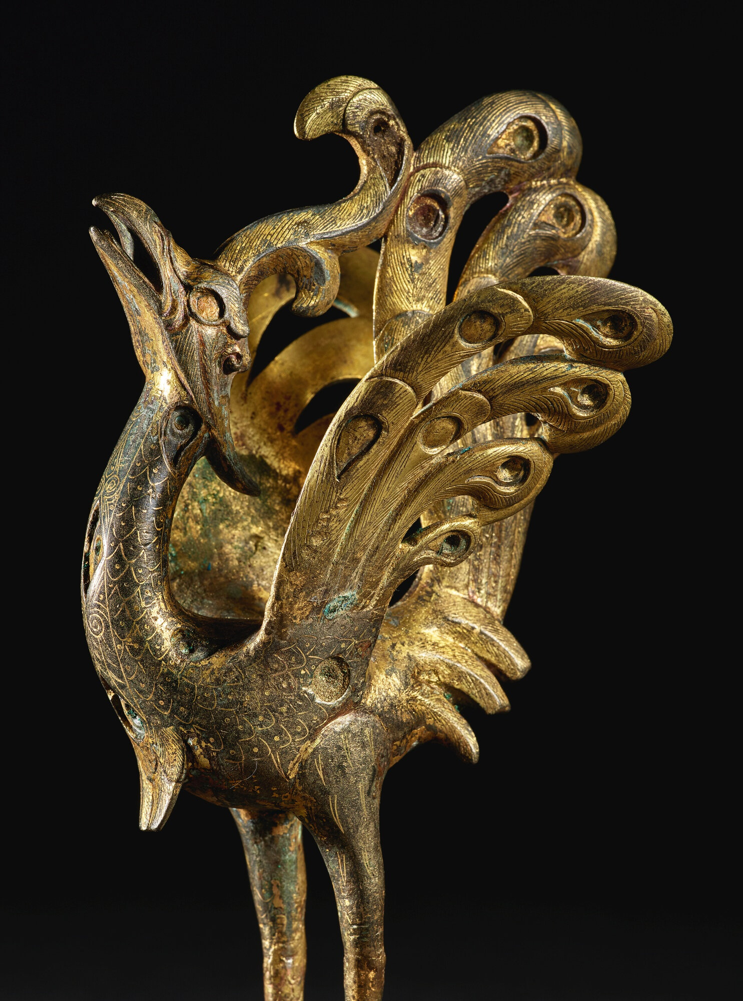 A splendid and rare gold and silver-inlaid parcel-gilt A splendid and rare gold and silver-inlaid parcel-gilt